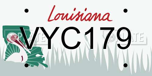 VYC179 Louisiana License Plate