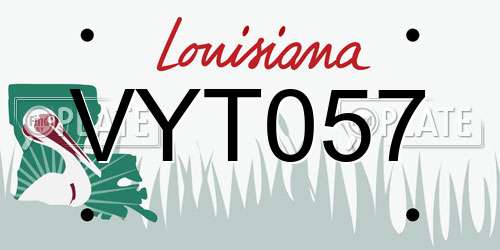 VYT057 Louisiana License Plate