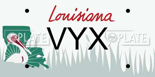VYX Louisiana License Plate