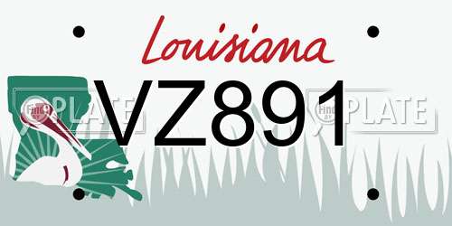 VZ891 Louisiana License Plate