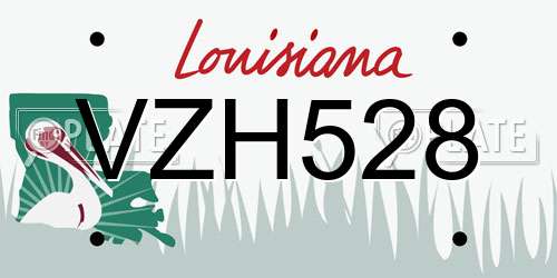 VZH528 Louisiana License Plate