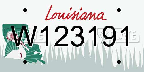 W123191 Louisiana License Plate
