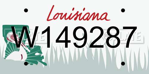 W149287 Louisiana License Plate