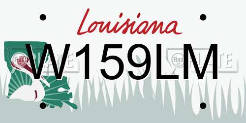 W159LM Louisiana License Plate
