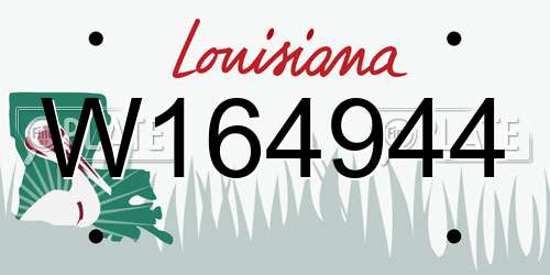 W164944 Louisiana License Plate