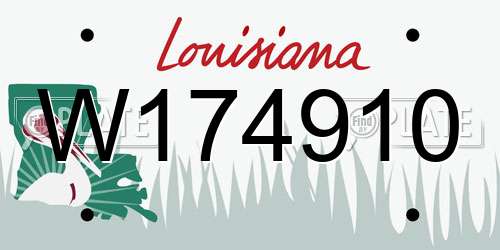 W174910 Louisiana License Plate