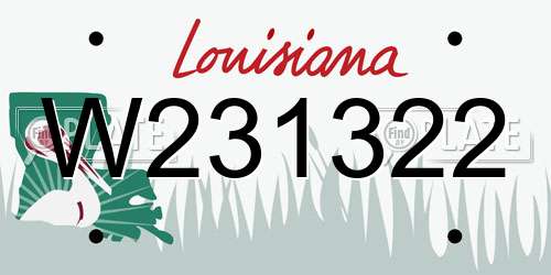 W231322 Louisiana License Plate