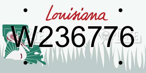 W236776 Louisiana License Plate