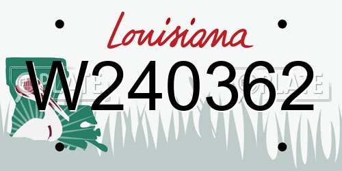 W240362 Louisiana License Plate
