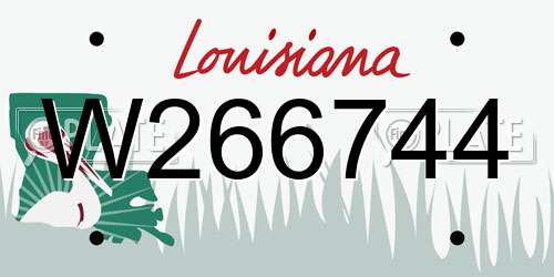 W266744 Louisiana License Plate