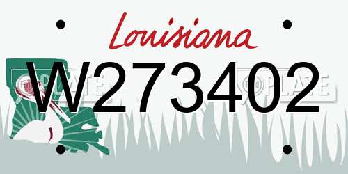 W273402 Louisiana License Plate