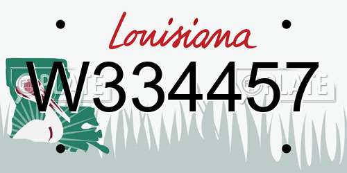 W334457 Louisiana License Plate