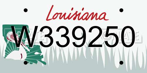 W339250 Louisiana License Plate