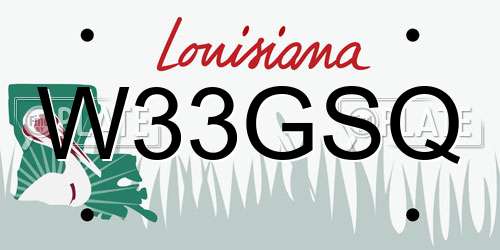 W33GSQ Louisiana License Plate
