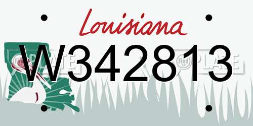 W342813 Louisiana License Plate