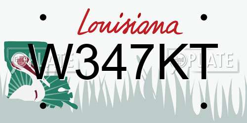W347KT Louisiana License Plate