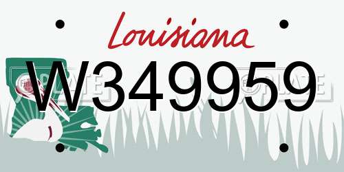 W349959 Louisiana License Plate