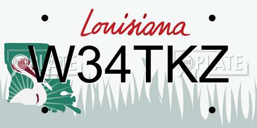 W34TKZ Louisiana License Plate