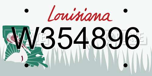 W354896 Louisiana License Plate