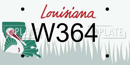W364 Louisiana License Plate