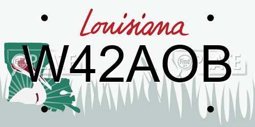 W42AOB Louisiana License Plate