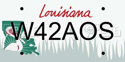 W42AOS Louisiana License Plate