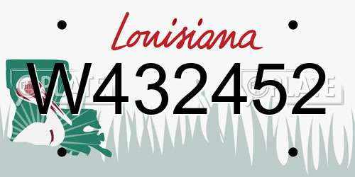 W432452 Louisiana License Plate