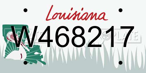 W468217 Louisiana License Plate
