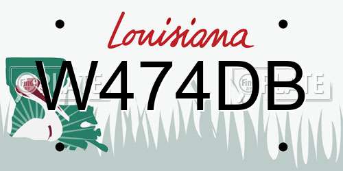 W474DB Louisiana License Plate