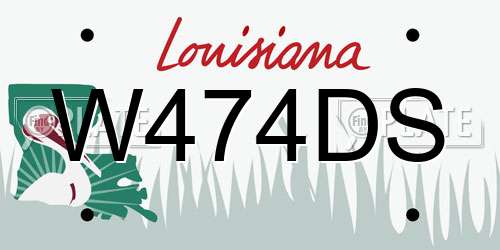 W474DS Louisiana License Plate
