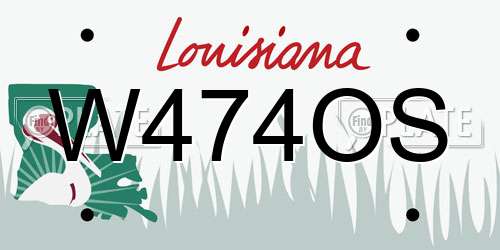 W474OS Louisiana License Plate