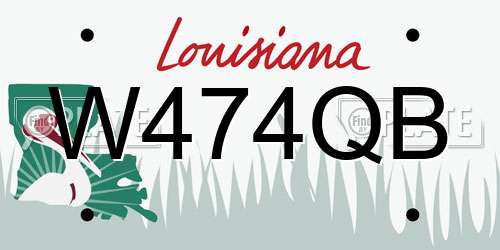 W474QB Louisiana License Plate