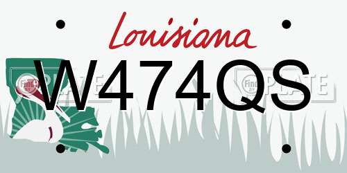W474QS Louisiana License Plate