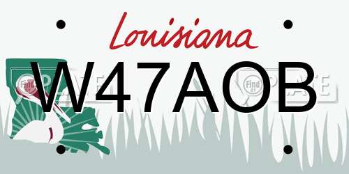 W47AOB Louisiana License Plate