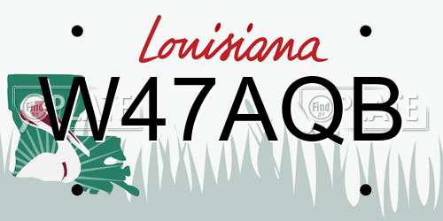 W47AQB Louisiana License Plate