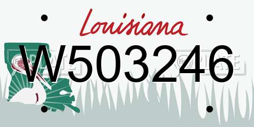 W503246 Louisiana License Plate