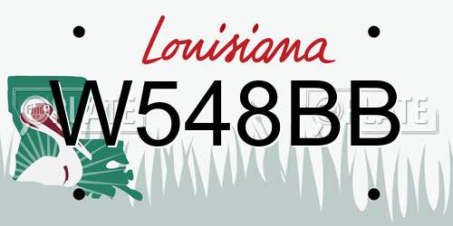 W548BB Louisiana License Plate