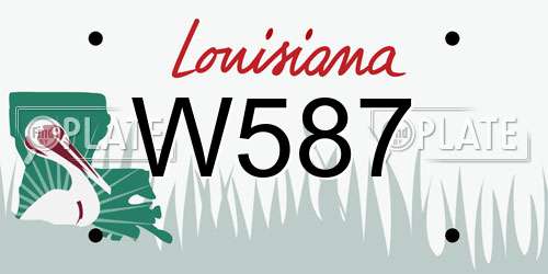W587 Louisiana License Plate