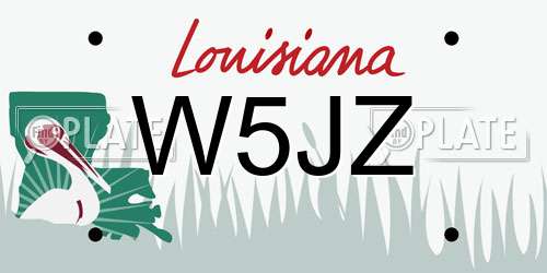 W5JZ Louisiana License Plate