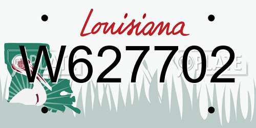 W627702 Louisiana License Plate