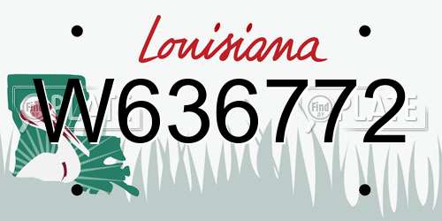W636772 Louisiana License Plate