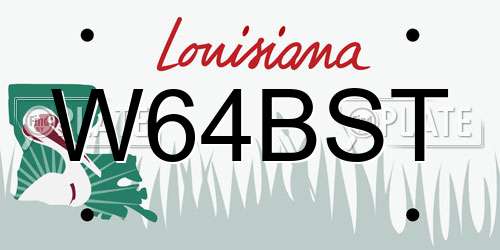 W64BST Louisiana License Plate