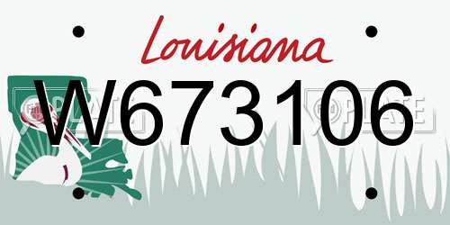 W673106 Louisiana License Plate