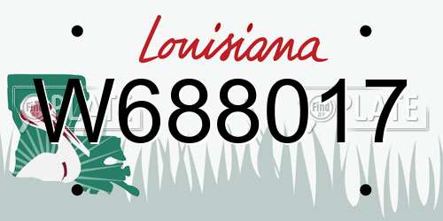 W688017 Louisiana License Plate