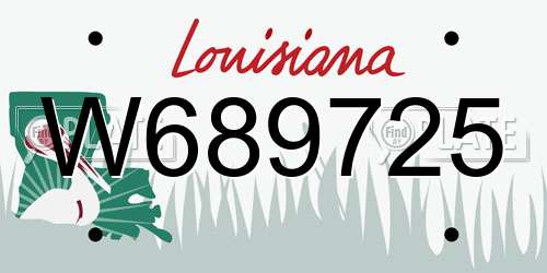 W689725 Louisiana License Plate