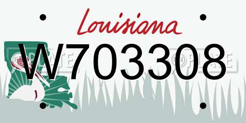 W703308 Louisiana License Plate