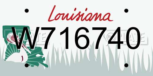 W716740 Louisiana License Plate