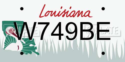 W749BE Louisiana License Plate
