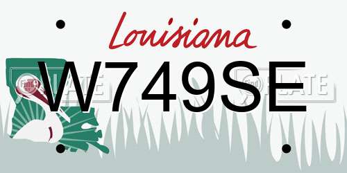 W749SE Louisiana License Plate