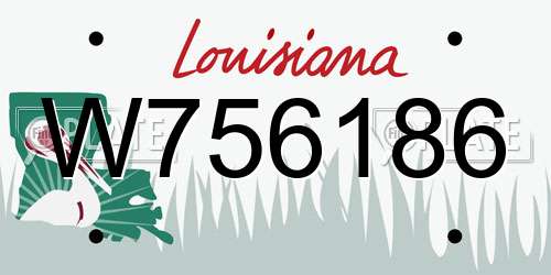 W756186 Louisiana License Plate